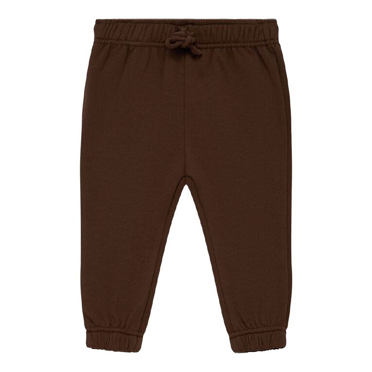 Young Original Babies' Plain Trackpants, Brown Dark, hi-res