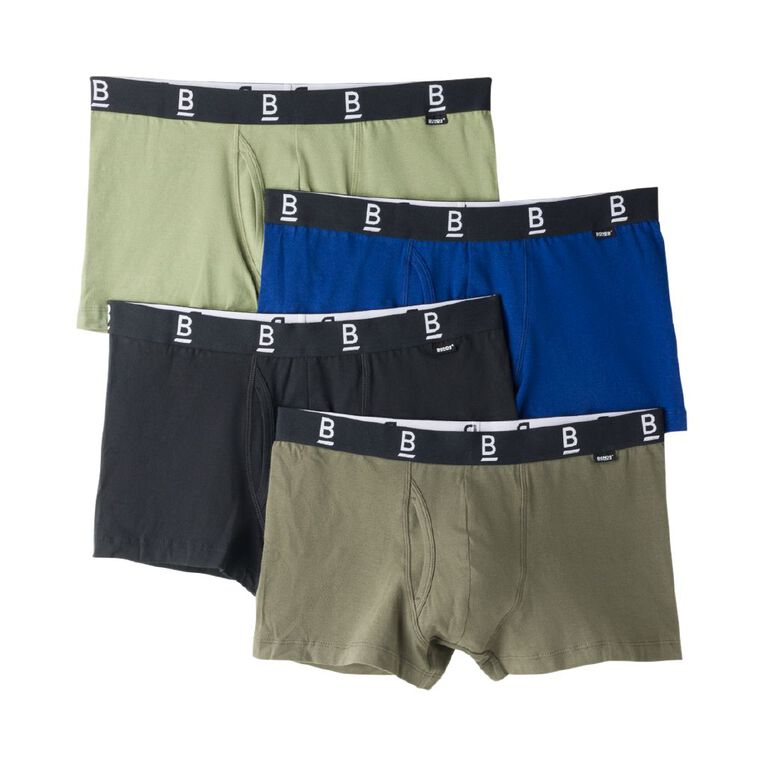 B FOR BONDS Men's Trunks 4 Pack, Khaki, hi-res