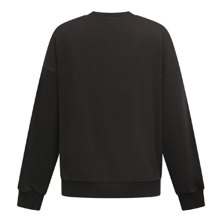 H&H Women's Long Sleeve V Neck Terry Crew, Brown Dark, hi-res