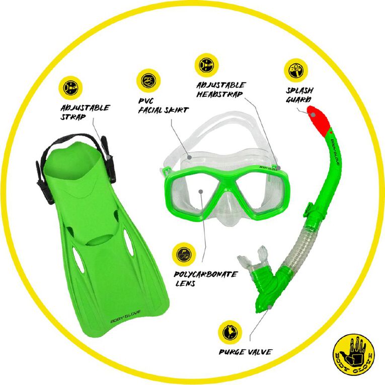 Body Glove Adults' Cruise 4 Piece Snorkelling Set, , hi-res