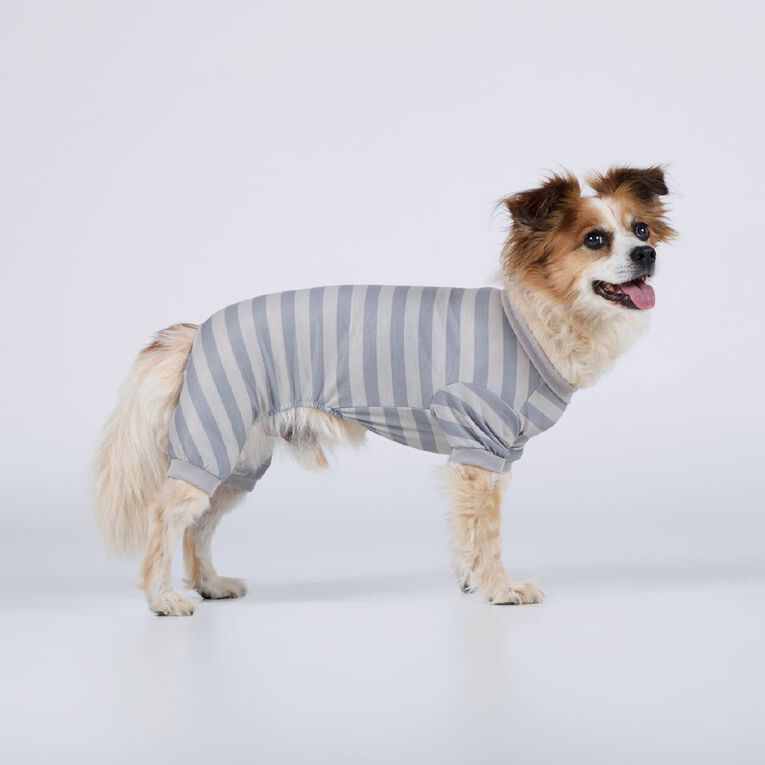 Petzone Pet Pyjamas Stripe# Grey Medium, , hi-res