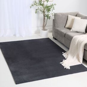 Living & Co Rug Faux Fur Plain Grey 160cm x 230cm