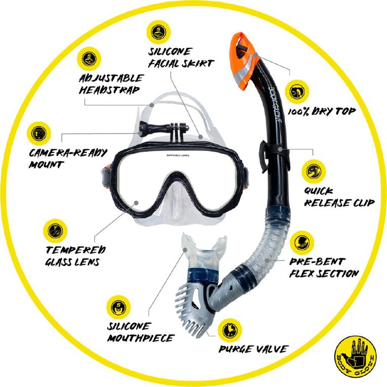 Body Glove Adults Vision 2-piece Snorkeling set, , hi-res