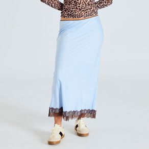 BRDRLESS Elle Satin Lace Maxi Skirt
