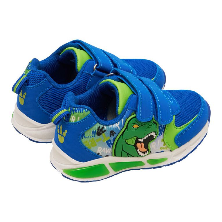 Active Intent Junior Kids' Dino Light Trainers, Blue, hi-res