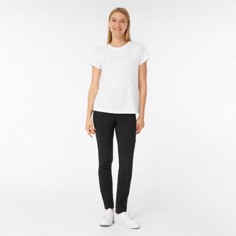 H&H Women's Bengaline Straight Leg Pants, Black, hi-res