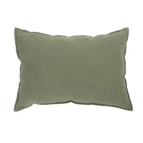 Living & Co Cushion Linen Rich Lumbar Green 40cm x 60cm