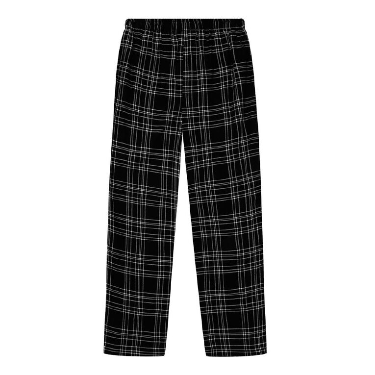 H&H Boys' Flanelette Pyjama Pants, Black, hi-res