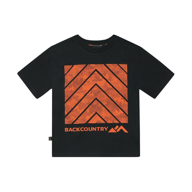 Back Country Kids' Bold Printed Tee, Black/ORN, hi-res