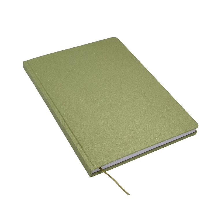 Uniti Stationery Linen A4 Sage A4 Notebook, , hi-res