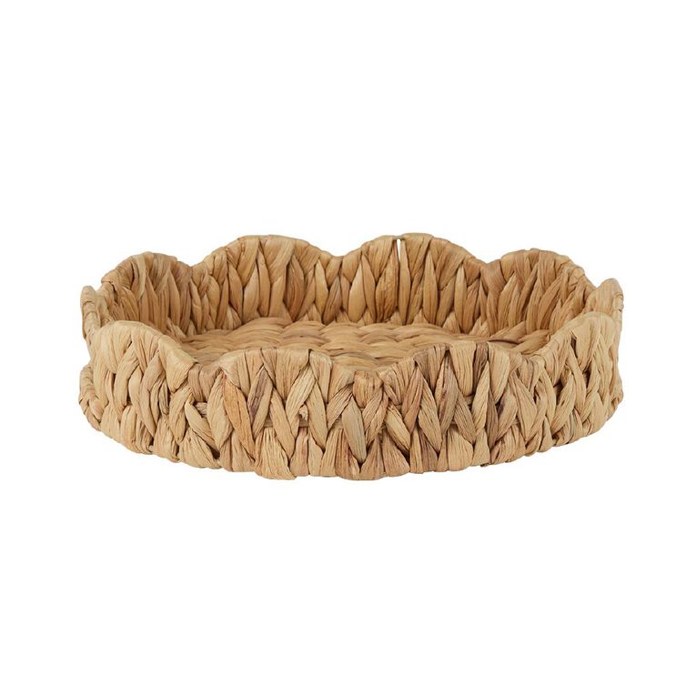 Living & Co Woven Scallop Tray Round, , hi-res