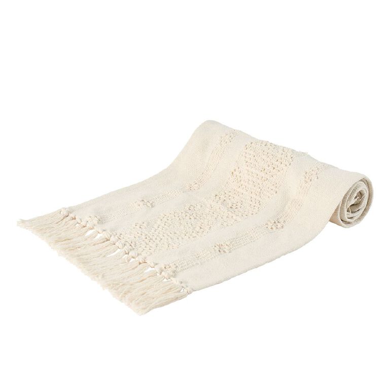 Living & Co Boho Cotton Table Runner Natural, , hi-res
