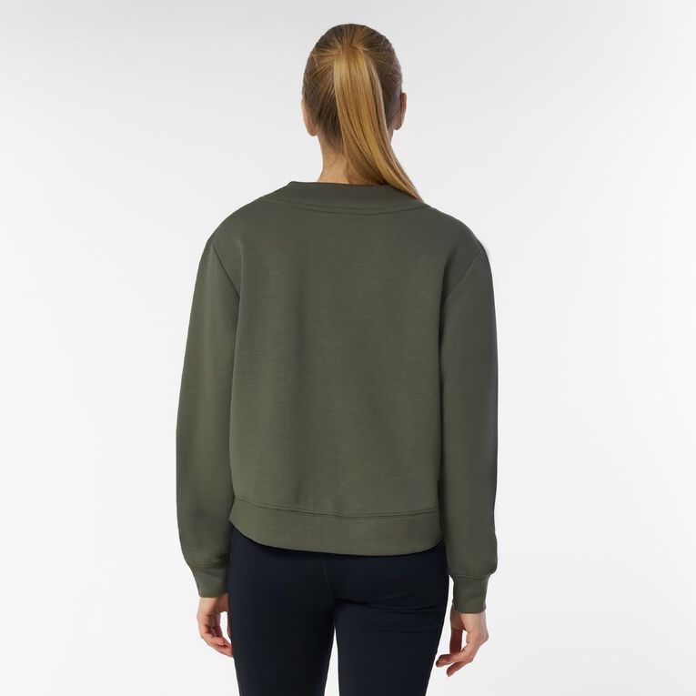 Active Intent Women's Scuba Crew Sweat, Green Mid, hi-res