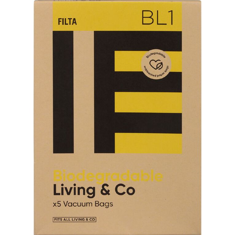 Ultra Clean BL1 Vacuum Paper Bags for Living & Co 70072 5 Pack, , hi-res