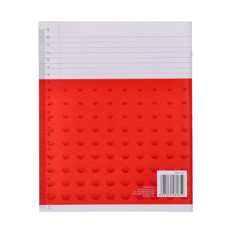 WS Exercise Book 1B5 7mm Ruled 40 Leaf Red, , hi-res