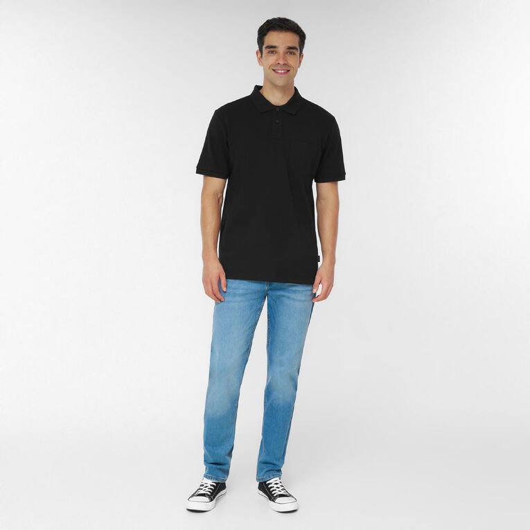 H&H Men's Pique Polo, Black, hi-res