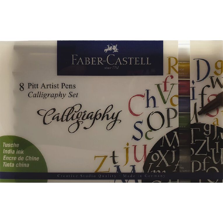 Faber-Castell Pitt Artist Pens Calligraphy 8 Pack, , hi-res