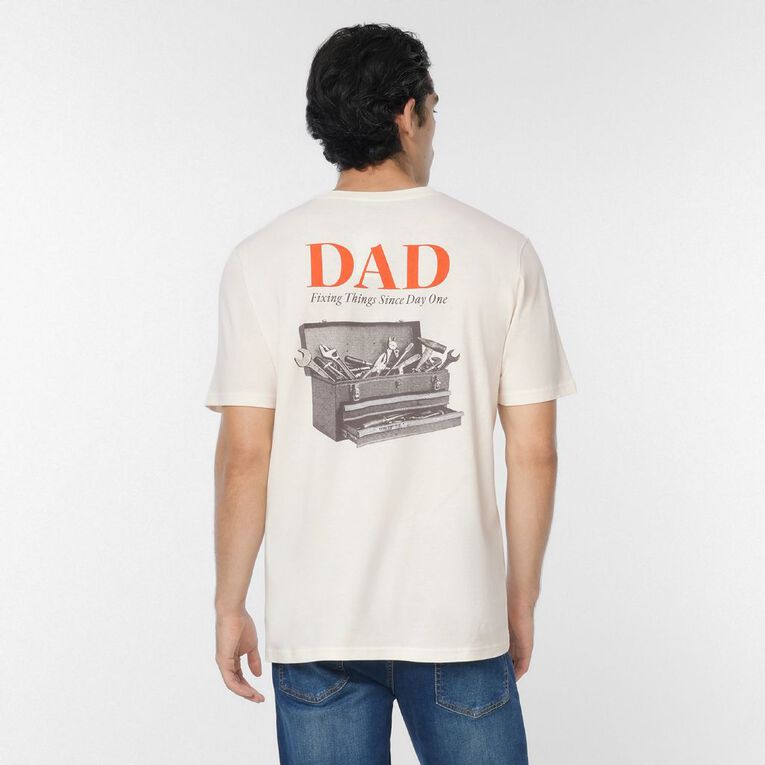 H&H Men's Fathers Day Tee, Cream, hi-res
