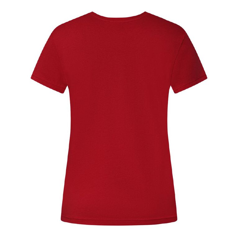 H&H Women's Short Sleeve V-Neck Tee, Red Mid, hi-res