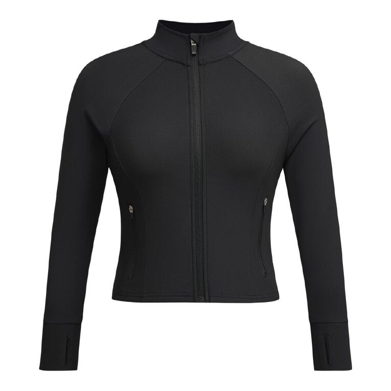 Active Intent Women's Rib Run Zip Sweat Black | The Warehouse
