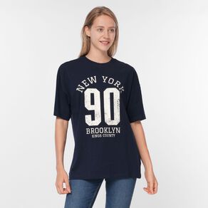 H&H Women's Short Sleeve Boyfriend Graphic Tee