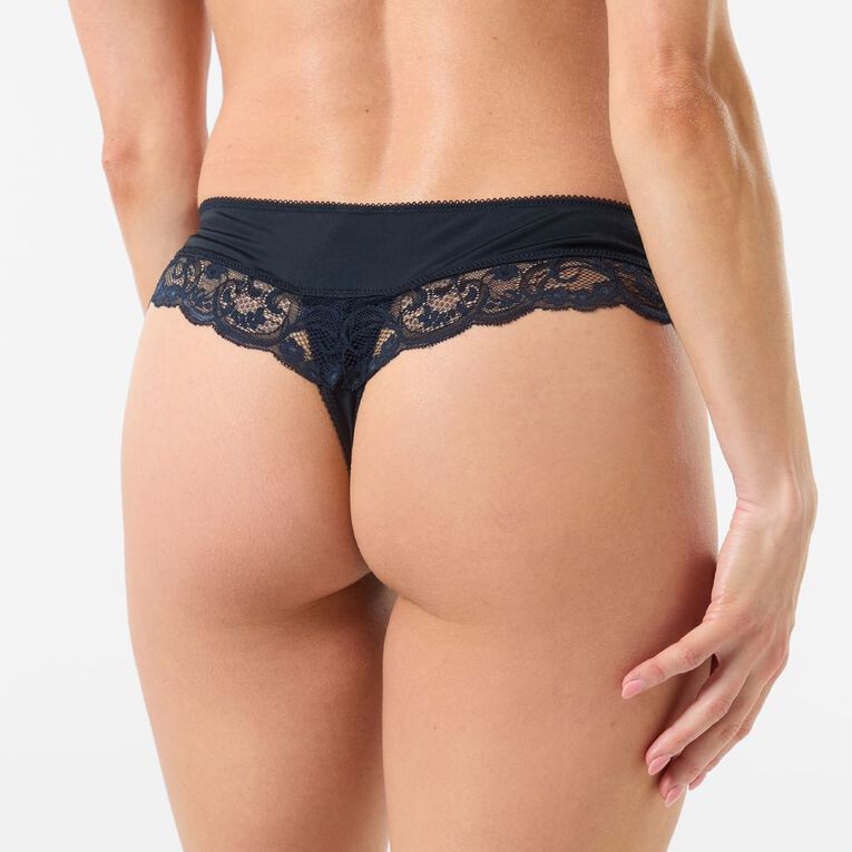 H&H Women's Florence G-String Briefs, Black, hi-res