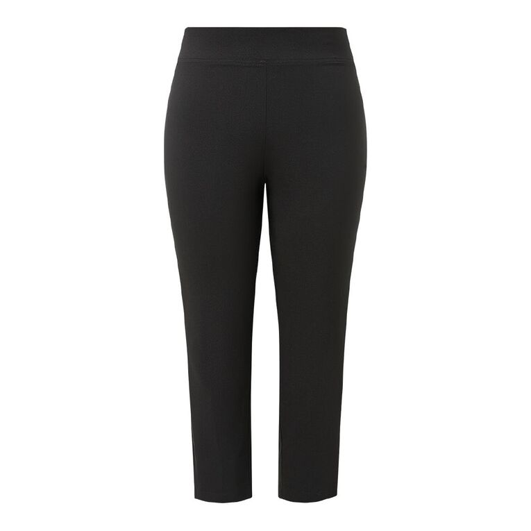 H&H Curve Women's Bengaline Straight Leg Pants, Black, hi-res