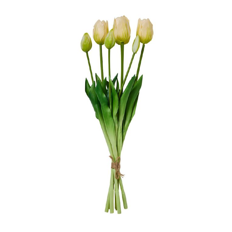 Living & Co Artificial White Tulips Bunch, , hi-res