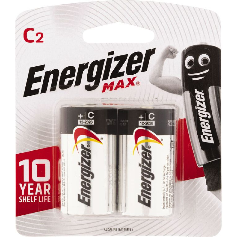 Energizer Max Alkaline Batteries C 2 Pack, , hi-res