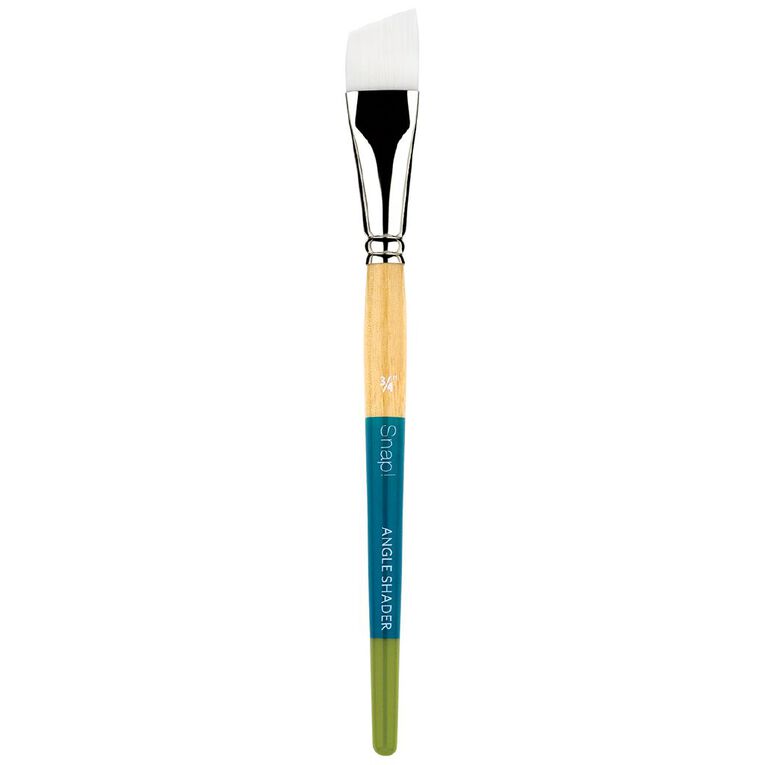 Princeton Snap Brush Short Handle Taklon Angle Shader 3/4 White, , hi-res