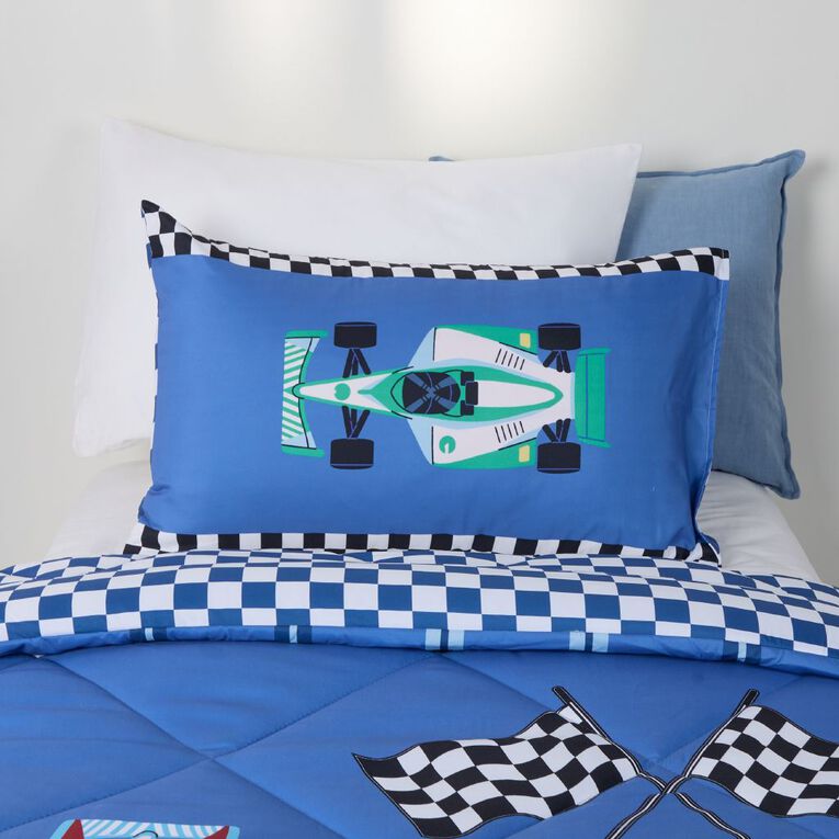 Living & Co Kids Microfibre Comforter Set Race Cars King Single, , hi-res
