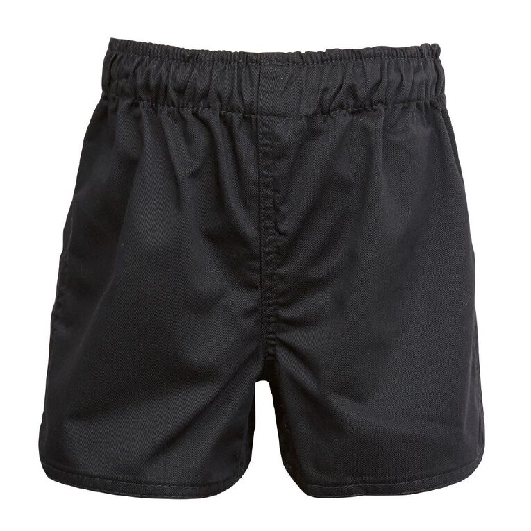 Schooltex Boys' Rugby Shorts, Black, hi-res