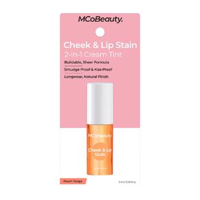 mcobeauty cheek & lip stain 2 in1 cream tint peach tango 1 each