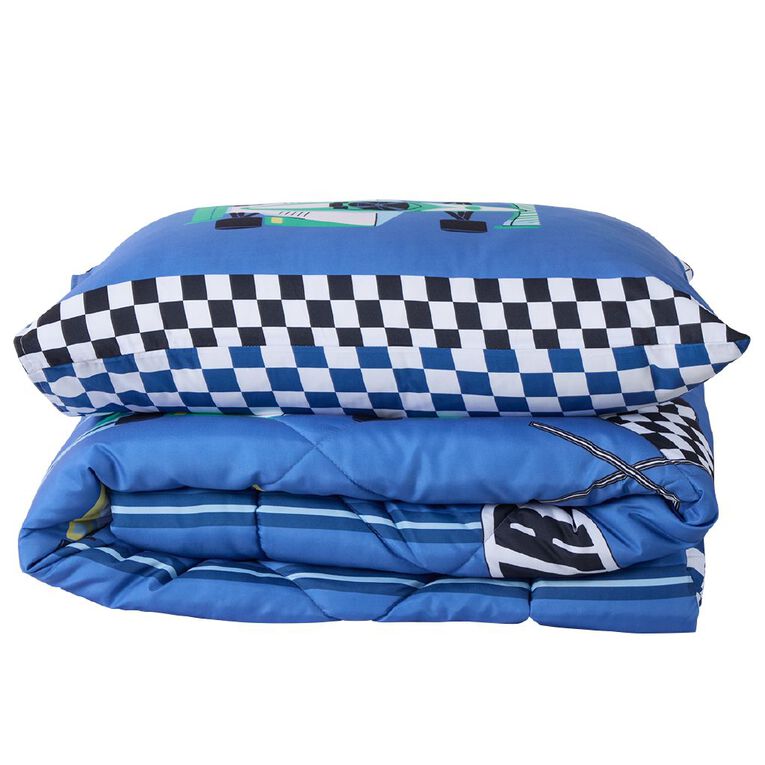 Living & Co Kids Microfibre Comforter Set Race Cars King Single, , hi-res