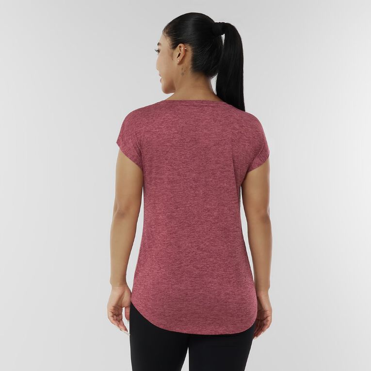 Active Intent Women's Active Cationic Tee, Red Dark, hi-res