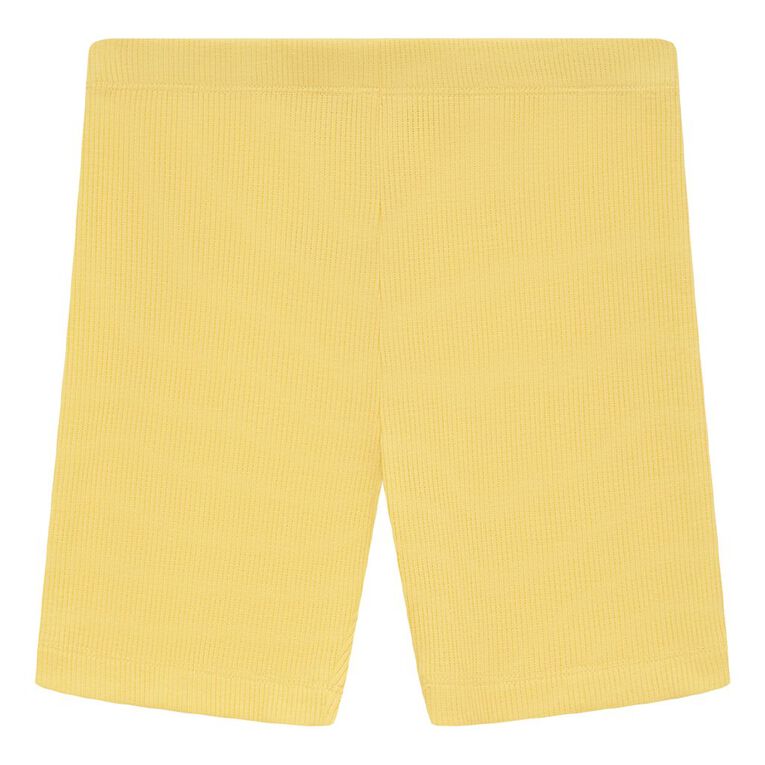 Young Original Plain Rib Bike Shorts, Yellow Light, hi-res