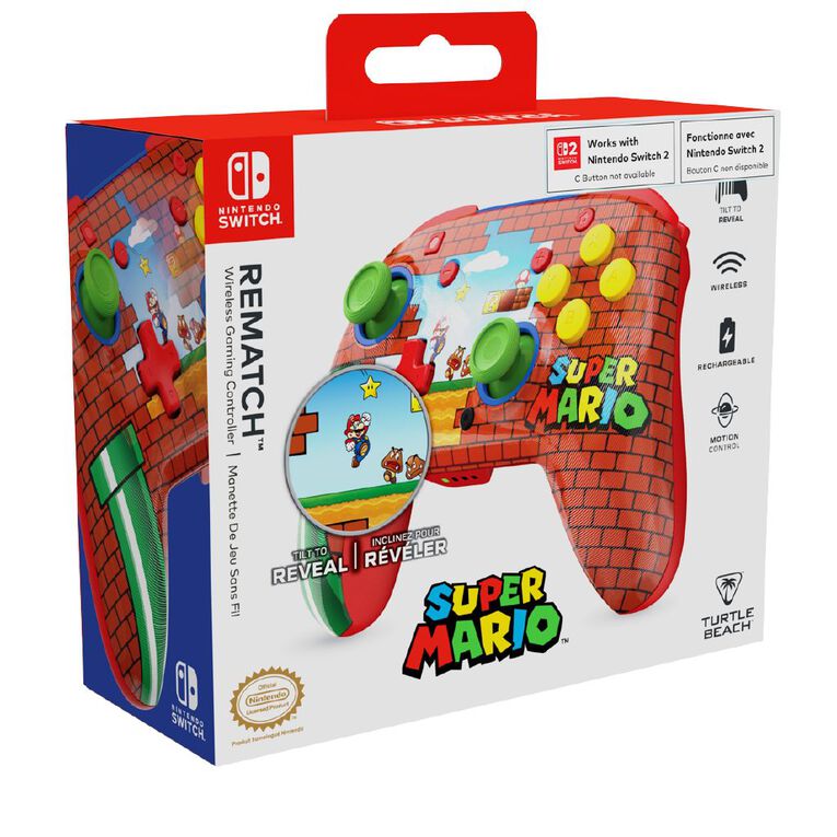 Turtle Beach Rematch Wireless Controller for NSW Mario Bricks, , hi-res