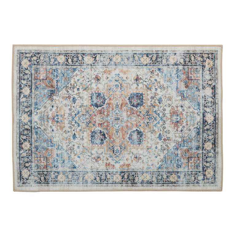 Living & Co Rug Poly Print Multi-Coloured 60cm x 90cm, , hi-res