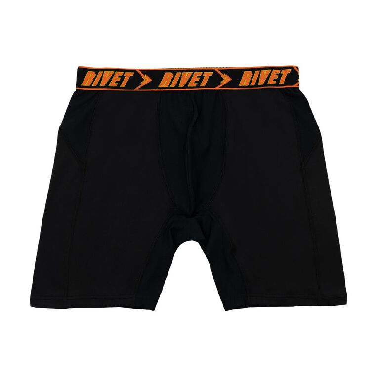 Rivet Men's Aero Mesh Trunks, Black/Orange, hi-res