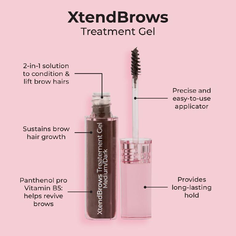 MCoBeauty Xtendbrows Treatment Gel Medium Dark, , hi-res
