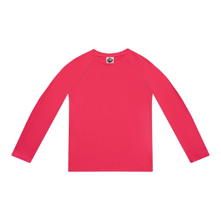 Young Original Long Sleeve Neon Rash Top, Pink Mid, hi-res
