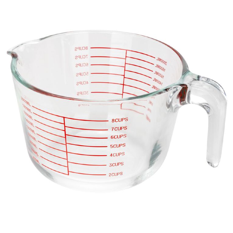 Living & Co Glass Measuring Jug Clear 2L, , hi-res