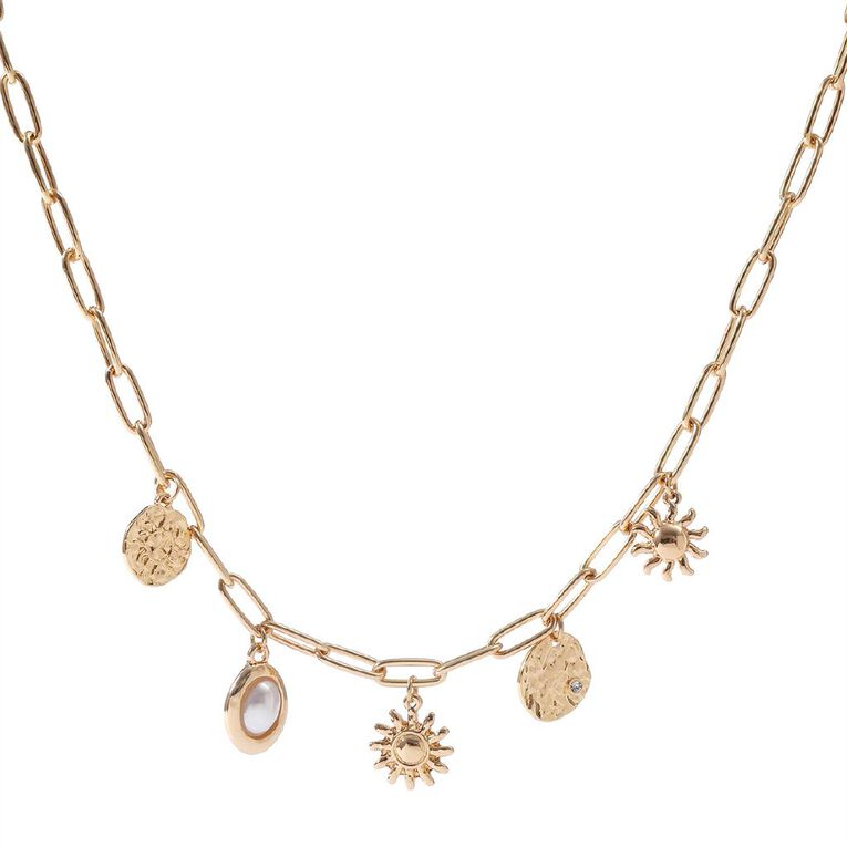 H&H Charm Gold Necklace, , hi-res