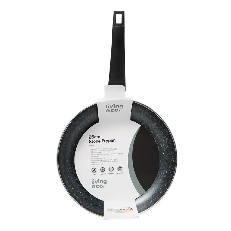 Living & Co Stone Frypan Black 26cm, , hi-res