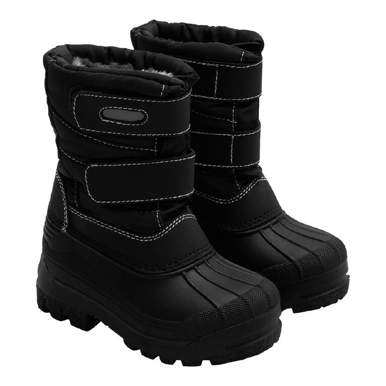 Active Intent Junior Kids' Snow Boots, Black, hi-res