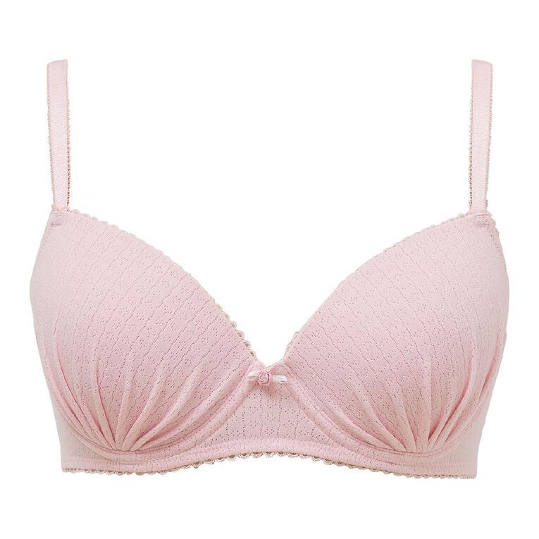 H&H Women's Pointelle Contour Bra, Pink Light, hi-res