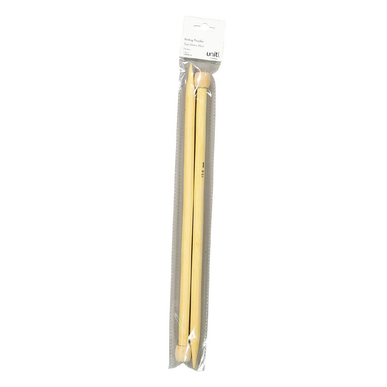 Uniti Bamboo Knitting Needles 12.0mm 35cm Brown Mid 2 Pack, , hi-res