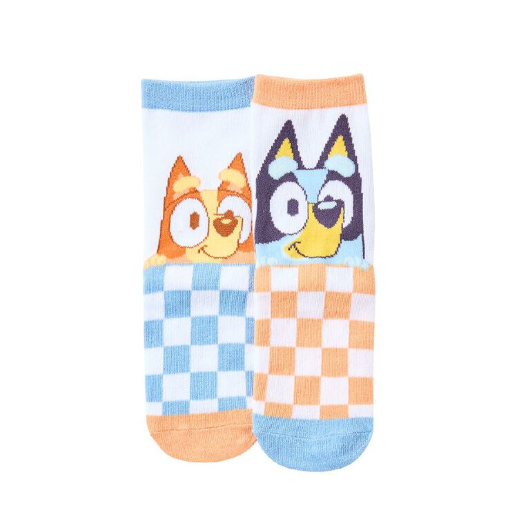 Bluey Kids' Crew Socks 2 Pack, Blue Mid, hi-res