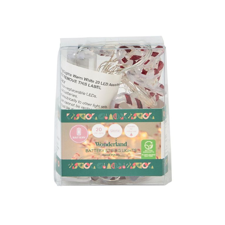 Wonderland Novelty Battery String Lights Warm White 20 LED Assorted, , hi-res