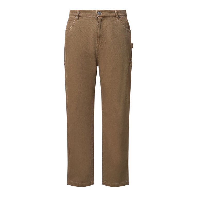 H&H Men's Relaxed Carpenter Pants, Brown Mid, hi-res